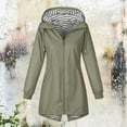 thumbnail image 6 of Women's Outdoor Rain Jacket with Hood, Plus Size Waterproof Windbreaker Trench Coat with Pockets Green S, 6 of 7