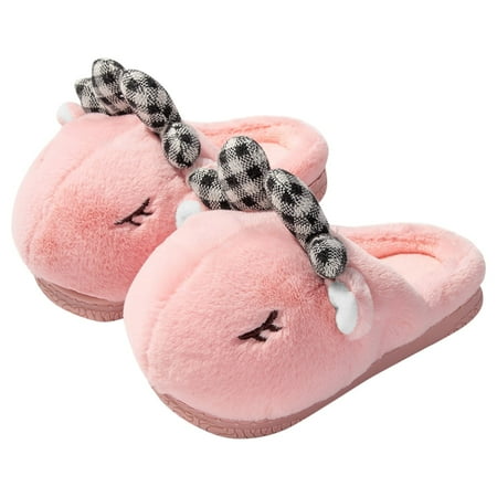 

cngelg Fashion Autumn And Winter Boys And Girls Slippers Flat Bottom Soft Lightweight Comfortable Warm Cute Cartoon Rabbit Shape Girl Slippers Size 3 Teal Kids Slippers Big House Slippers