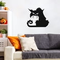 thumbnail image 2 of Vinyl Wall Art Decal - Angry Black Cat - 22" x 25" - Halloween Party Seasonal Design Sticker For Home Living Room Entryway Work Office Coffee Shop Store Window Spooky Decor (BIG), 2 of 4