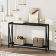 thumbnail image 1 of IdeaHouse Industrial Console Table, 43" 2 Tier Entryway Table, Narrow Sofa Table with Storage, Console Table for Entryway, Living Room, Hallway, Foyer-Black, 1 of 8
