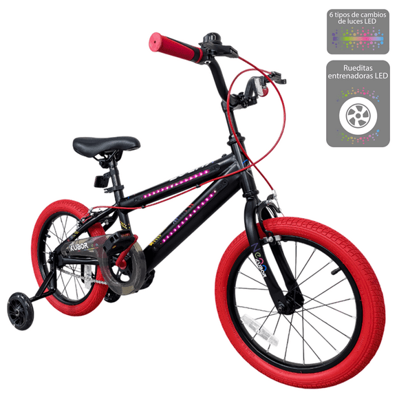 Bicicleta Infantil Rodada 16 Kubor NEON Rojo