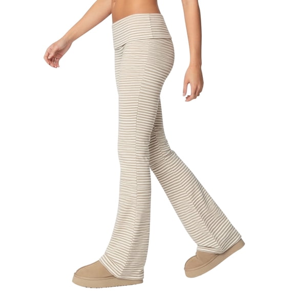 DHFJKG Flared Pants Women Retro Striped Stretch Low Rise Slim Fit Bootcut Trousers Casual Summer Daily Wear Trendy Pants