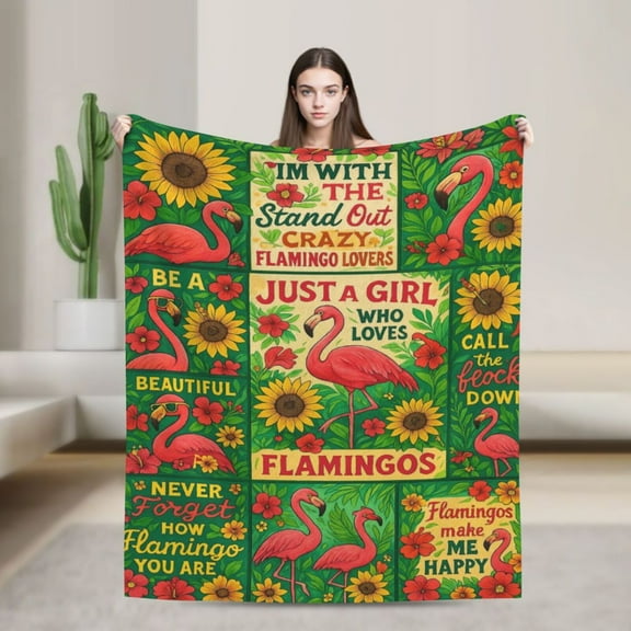 Flamingo Blanket Gifts for Women Girls Flamingo Lovers Stuff Birthday Gifts Decor Soft Flannel Throw Blanket 50x40