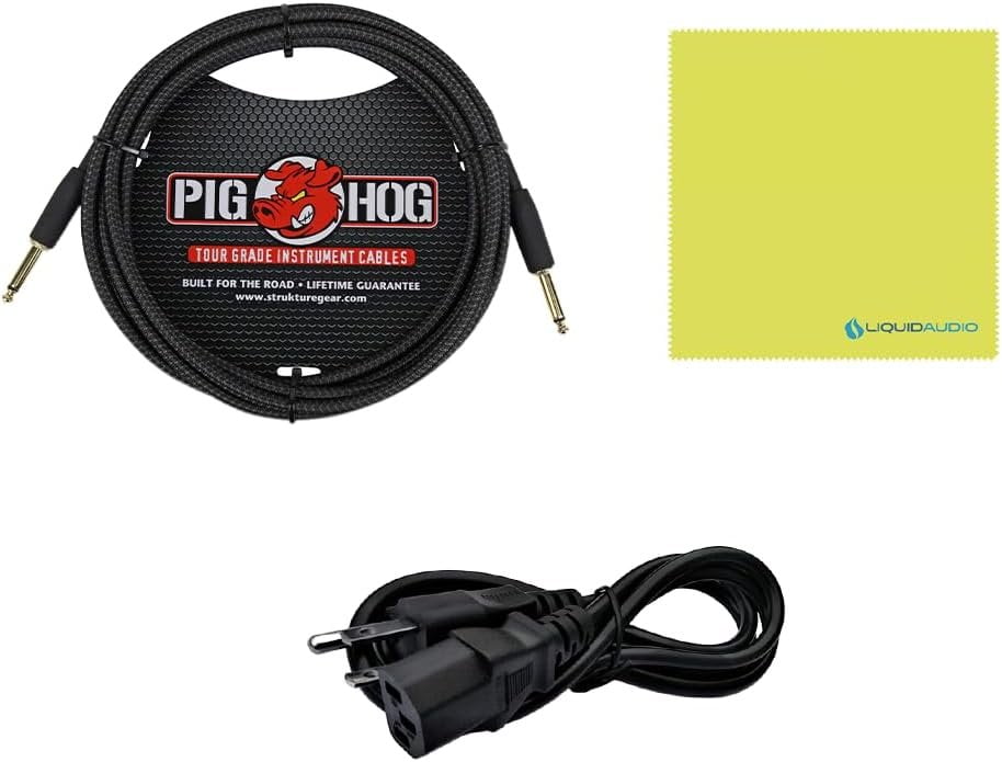 Orange Amps Crush Bass 50 1x12 50W Bass Combo Black Bundle w/Pig Hog Black Woven Instrument Cable, Power Cable and Liquid Audio Polishing Cloth