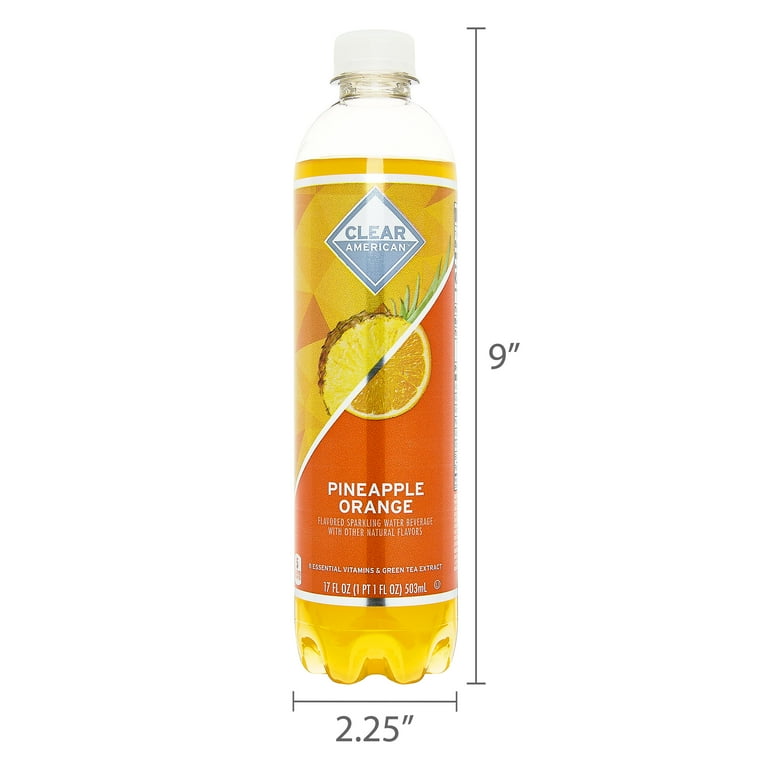 Clear American Pineapple Orange Sparkling Water 17 fl oz Bottle