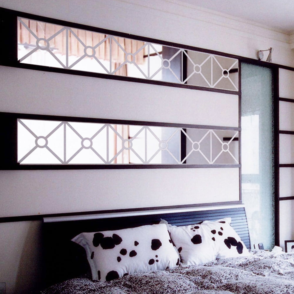 Square Acrylic Mirror Tile Stickers Wall Room Decal Decor