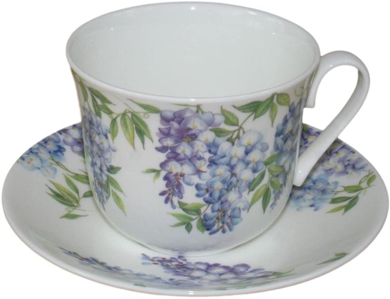 Roy Kirkham Jumbo Breakfast Cup and Saucer in Wysteria Design 