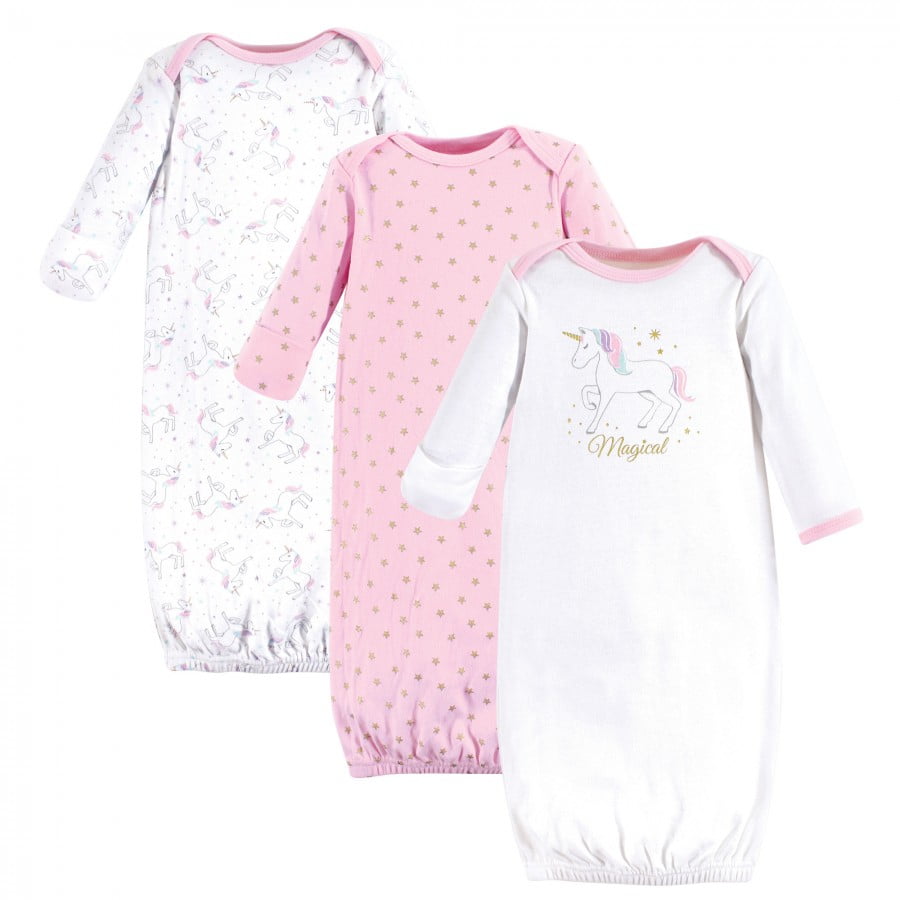 Hudson baby Baby Gowns 3pk Pink Safari 
