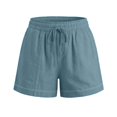 thumbnail image 7 of Women's Casual Shorts Comfy Elastic Waist Lightweight Summer Wide Leg Comfy Trendy Shorts with Pockets by Yigetop Light blue S, 7 of 7