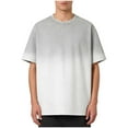 thumbnail image 2 of WHLBF Men's Vintage T-Shirt Washed Faded Gradient Short Sleeve Round Neck Casual Tee White L, 2 of 5