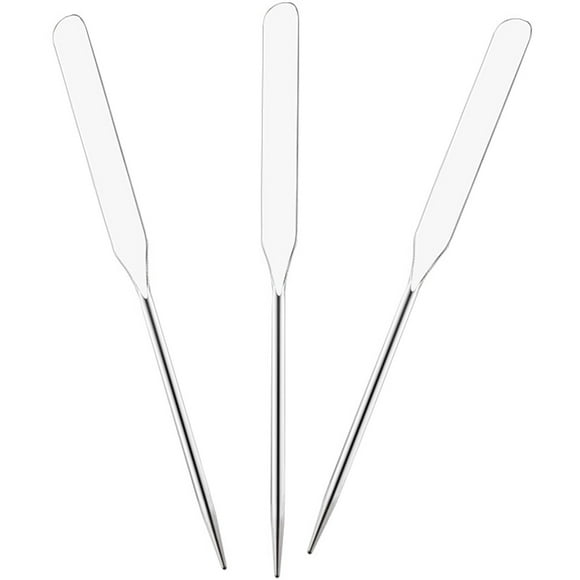 3Pcs Makeup Spatula Tool Stainless Steel Cosmetics Mixer Long Metal Spatula
