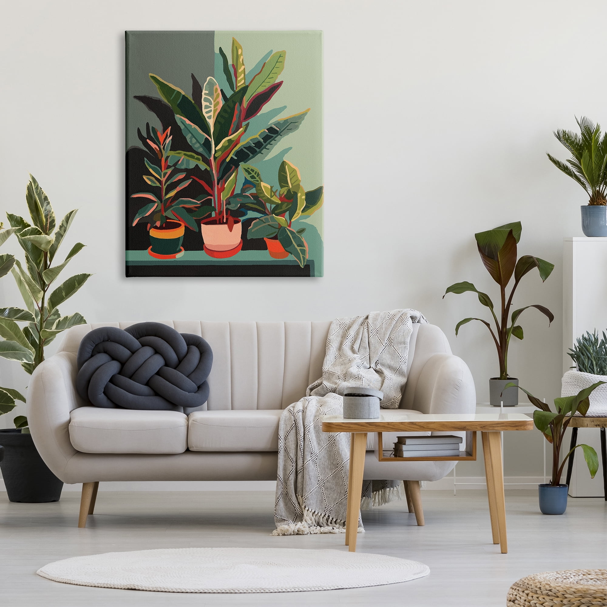Stupell Industries Modern Potted Plants Botanical & Floral Painting Gallery Wrapped Canvas Art Print Wall Art, 36 x 48