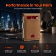thumbnail image 2 of KUEON Slim Wallet for Men, Genuine Leather RFID Blocking Card Holder with Money Clip, 4x3x0.6 in,Brown, 2 of 10