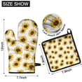 thumbnail image 6 of White Sunflower Kitchen Oven Mitt and Pot Holder Sets 4 Pcs for Baking, Cooking and Grilling, Heat Resistant Up To 392 °F, 6 of 7