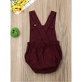thumbnail image 4 of Loalirando Infant Baby Boy Girl Overalls Romper Sleeveless Suspender Solid Stripe Jumpsuits Summer Backless Clothes, 4 of 7