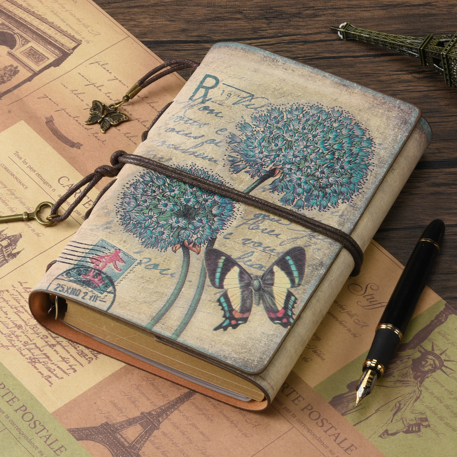 OMEYA Vintage Leather Journal, 7.3" x 5.1", 180 Pages photo 3