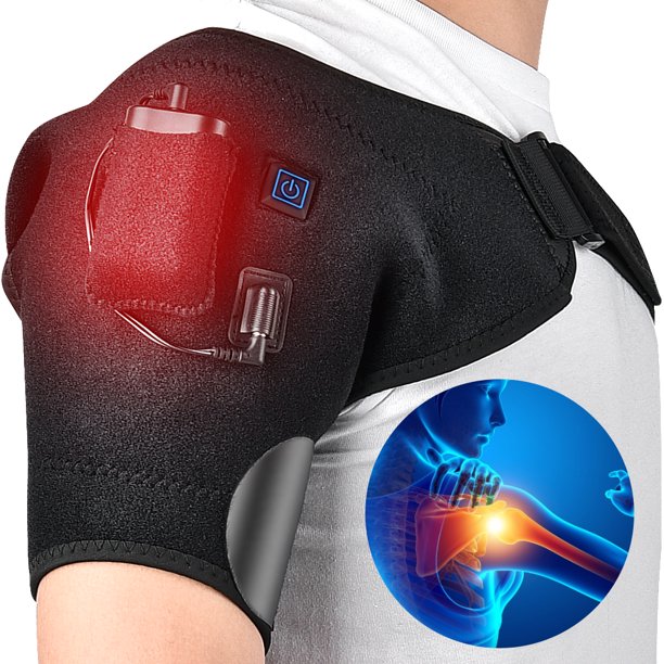 Heated Shoulder Wrap Brace,3 Heating Setting, Wireless Portable