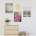 thumbnail image 7 of Kate and Laurel Sylvie Day's End Framed Canvas Wall Art by Mary Sparrow, 18x24 White, Ocean Beach Sunset Landscape Coastal Art for Wall, 7 of 7