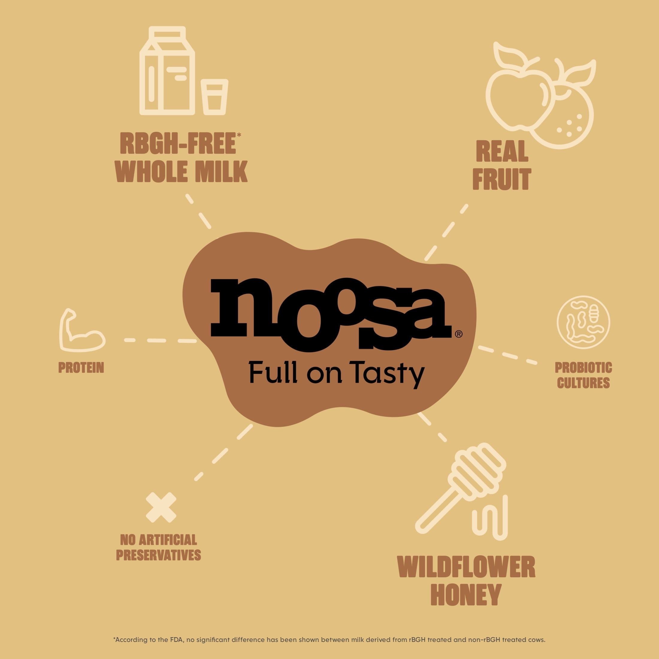Noosa Yoghurt, Blended Whole Milk Yogurt, Velvety Smooth & Creamy, Vanilla Bean, 4 oz, Pack of 4