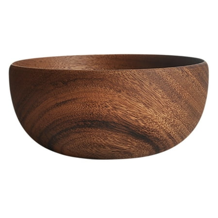 

1pc Wooden Salad Bowls Rice Bowls Wooden Food Serviong Bowls for Home Restaurant