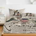 thumbnail image 6 of Twin Sze Fitted Sheet Set - Vintage Birds 2 Piece Bedding Sets 16" Deep Pocket Fitted Sheet with 1 Pillowcase, Country Envelope Postmark Farmhouse Botancial Brushed Microfiber Hotel Luxury Bed Sheets, 6 of 9