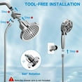 thumbnail image 6 of High Pressure Filtered Shower Head Combo with Handheld Spray, 6" Rain Shower Head & 5" Handheld Shower Head with Filters, 69" Stainless Steel Hose - Dual Shower Head Set for Bathroom Home, 6 of 16