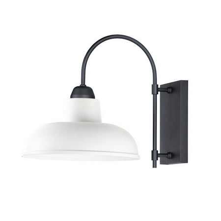 16 in. Industrial 1 Light White & Black Outdoor Wall Mount