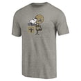 thumbnail image 2 of Men's Ash New Orleans Saints Throwback Logo Tri-Blend T-Shirt, 2 of 3