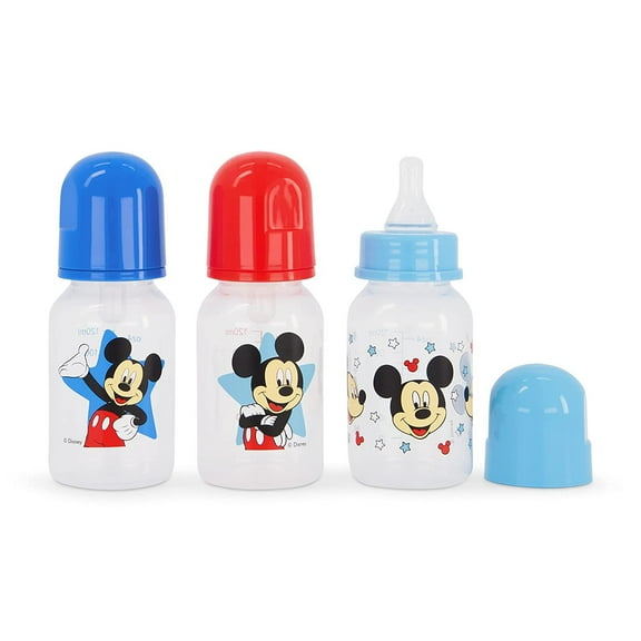 Baby Bottles 5 oz for Boys and Girls 3 Pack of Disney"Mickey Starboy" Infant Bottles for Newborns and All Babies  BPA-Free Plastic Baby Bottle for Baby Shower