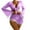 Purple, variant on Puntoco 2025 Summer Beach Swim Bathing Suits Four piece set of solid color tassel top, mesh skirt, bikini swimsuit for women White 10(XL)