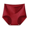thumbnail image 3 of HVOBTTY Women's Plus Size No Show Brief Underwear Mid Waist Seamless Butt Lifting Panties Red, XL, 3 of 5