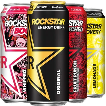 Rockstar Energy 4 Flavor Variety Pack Energy Drinks, 16 oz, 12 Pack Cans