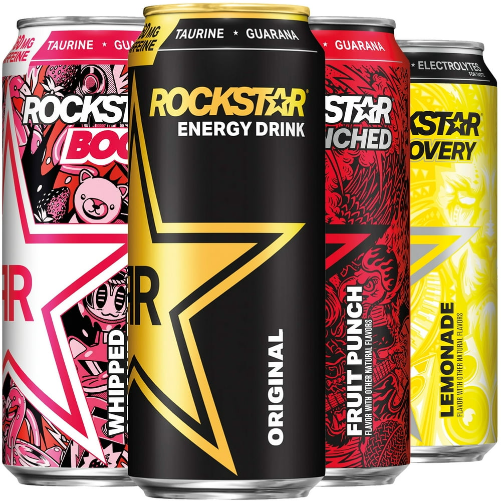 12 Cans Rockstar Energy Drink 4 Flavor Variety Pack 16 Fl Oz 