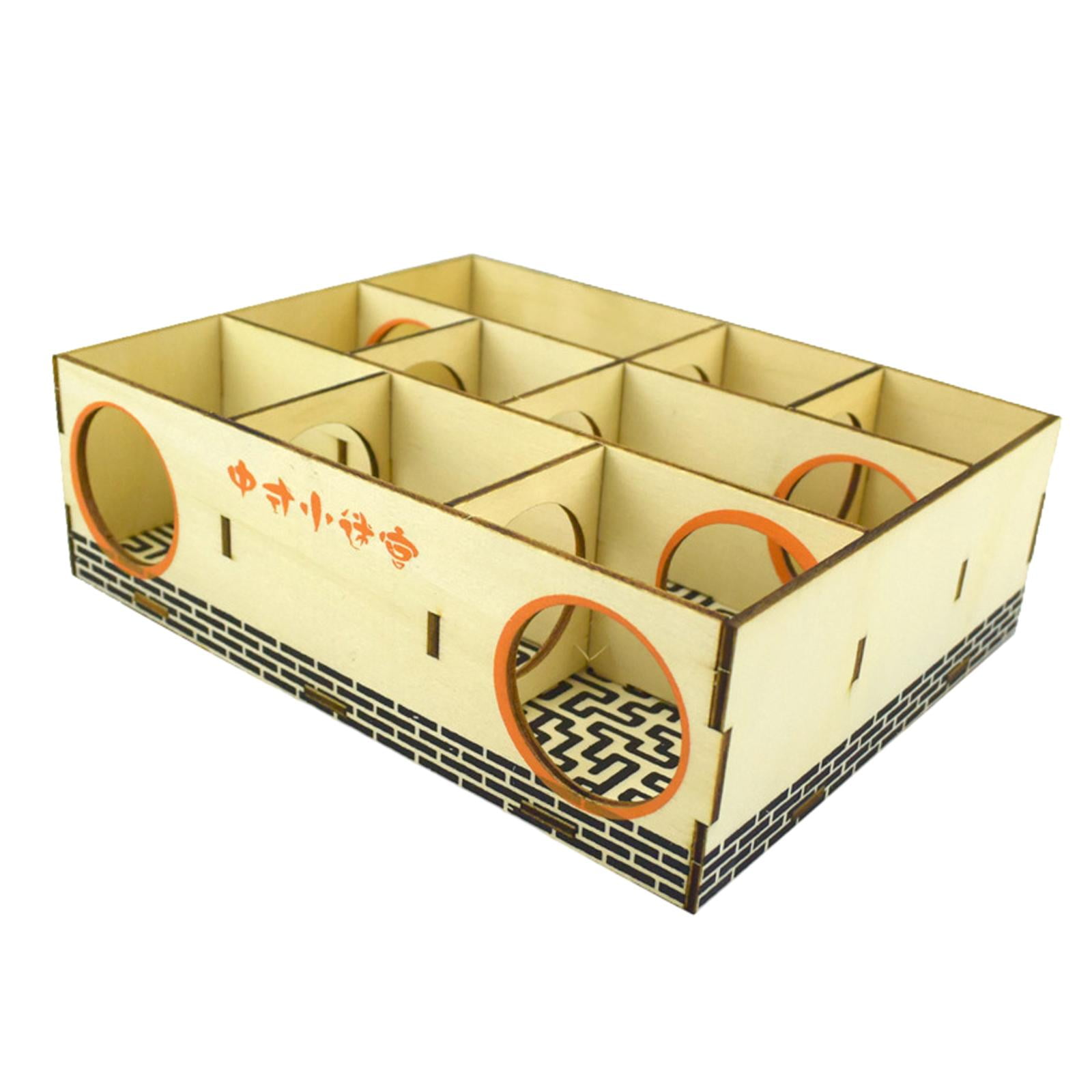 TOOYFUL Hamster Maze Hamster Maze Tunnel Labyrinth Puzzle Toy Exploring Toys Small Pets Playing Toys Mice Playhouse Wooden Hamster House 15.5x19.8x6cm