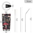 thumbnail image 3 of SKYSONIC Mushrooms Tumbler Stainless Steel Double Wall Vacuum Reusable Insulated Mug with Straw and Built-in Coaste for Cold and Hot Beverages, 20oz, 3 of 7