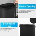 thumbnail image 2 of Automatic Trash Can for Kitchen, 13 Gallon Trash Can with Lid Plastic Garbage Can Waste Bin with Motion Sensor for Bedroom, Bathroom, Office, Living Room (Black), 2 of 8