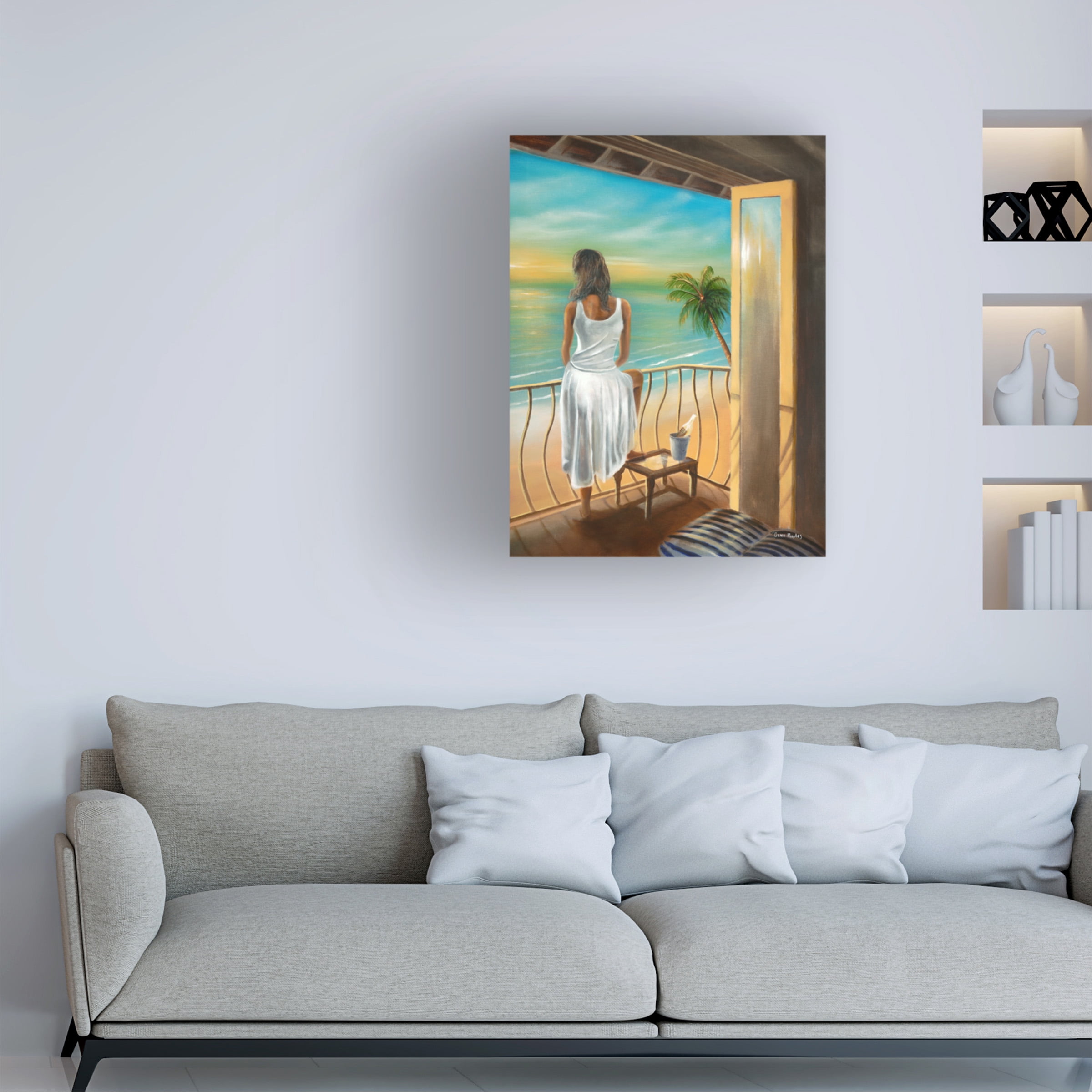 Trademark Fine Art 'Woman Beach' Canvas Art by Geno Peoples