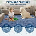 thumbnail image 4 of Memoryfield 5' x 7' Washable Area Rug, Stain-Resistant Low Pile Non Slip Carpet, Floor Mat for Living Room Bedroom Home Office, Blue, 4 of 9