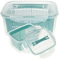 thumbnail image 1 of HORIALENCE 2Pack Blue Plastic Fridge Food Storage Container for Fruit Saver and Produce Keeper with Freezer Bins, 1 of 4
