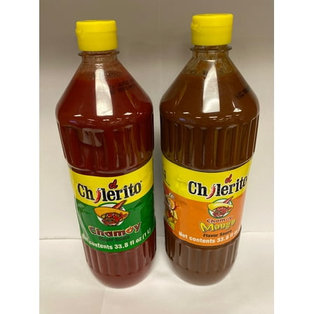 EL CHILERITO Sauce Chamoy Flavor 1L/ 33.8 Fl. Oz   Sauce Chamoy Mango Flavor - Mexican Foods - Bundle - C6