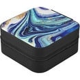 thumbnail image 2 of GZHJMY Colorful Marble Texture Travel Jewelry Organizer Portable PU Leather Jewelry Box for Womens Earring Necklace Bracelets, 2 of 7