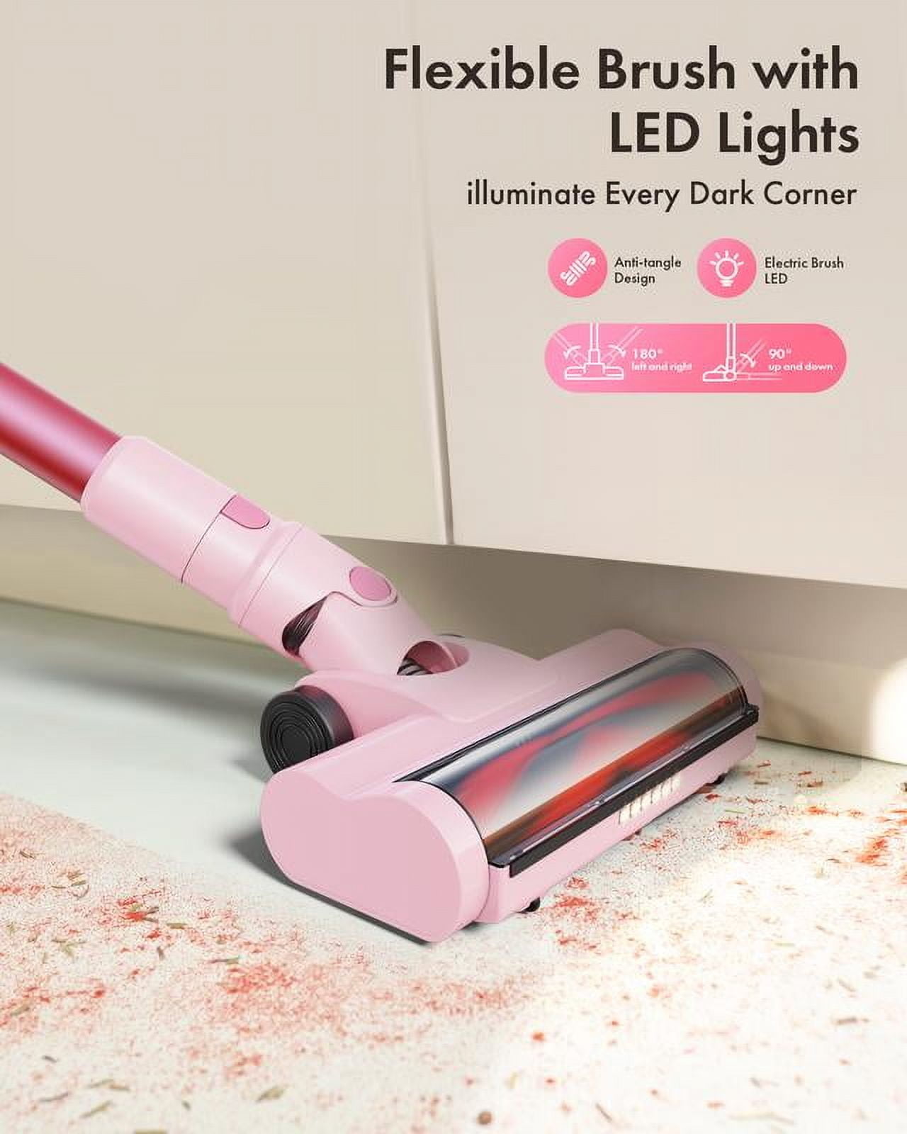 Dezkly Cordless Vacuum Cleaner, 300W 23KPa Lightweight Stick Vacuum with 48mins Runtime Battery, 3 Suction, LED Display, Powerful Vacuum Cleaner with Sofa Brush for Hard Floor/Carpet/Pet Hair/Car
