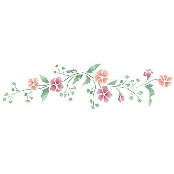 Pansy Wall Stencil SKU #1054 by Designer Stencils