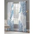 thumbnail image 4 of Navy Blue Coastal Sheer Curtains for Living Room Bedroom Summer Lobster Coral Nautical Sheer Curtains 84 Inch Long 2 Panels Set Light Filtering Curtain Window Treatments Drapes for Dining Room, 4 of 6