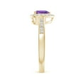 thumbnail image 3 of ANGARA Natural Heart-Shaped Amethyst Halo Ring with Diamond Accents in 14K Yellow Gold for Women (Size-6mm) | February Birthstone, Anniversary, Jewelry Gift for Women | Natural Amethyst Ring, 3 of 10