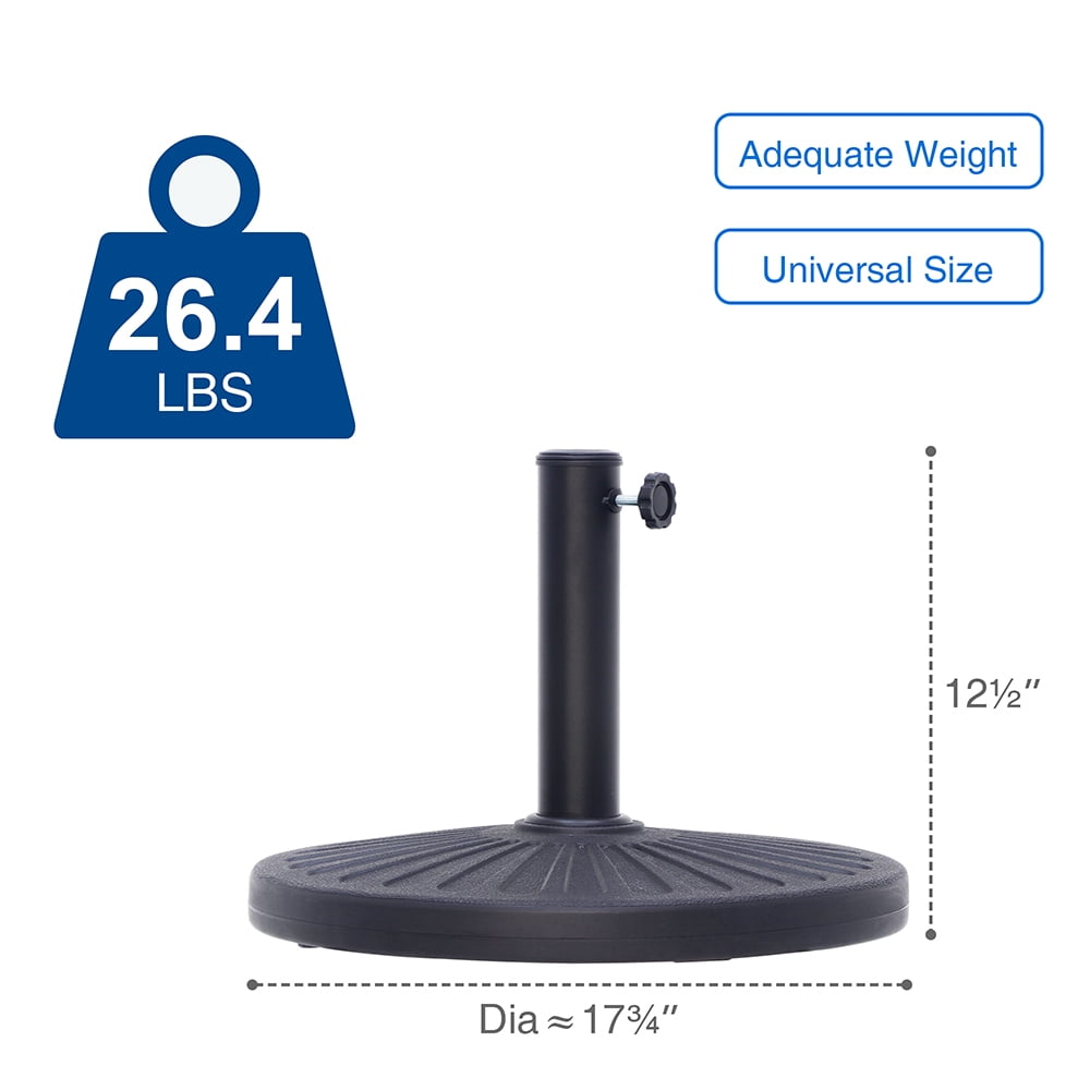 Ultrashades 26.5 lbs. Patio Umbrella Base,  Mareket Umbrella Base for Yard Garden Poolside in Black