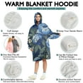thumbnail image 5 of Wearable Oversized Blanket,Pioneer Flower Floral Print Pattern Wearable Blanket Hoodie for Adults,Cozy Hooded Blankets with Super Pockets,Super Warm Fuzzy Pullover for Women & Men, 5 of 6