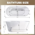 thumbnail image 2 of YDSM 55" Acrylic Freestanding Bathtub, Stand Alone Soaking Tub, Glossy White Acrylic, Toe-tap Chrome Drain, cUPC Certified, 2 of 16
