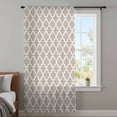 thumbnail image 4 of Beige Moroccon Sheer Curtains 63 Inches Long, Farmhouse Minimalist Abstract Geometric Light Filering Curtains, Breathable Simi Curtain Privacy Drapes for Living Room Bedroom Window Treatment, 4 of 9