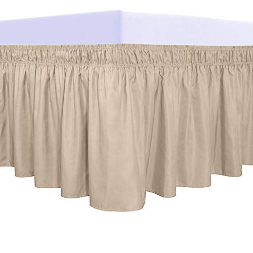 PureFit Wrap Around Ruffled Bed Skirt with Adjustable Elastic Belt 18